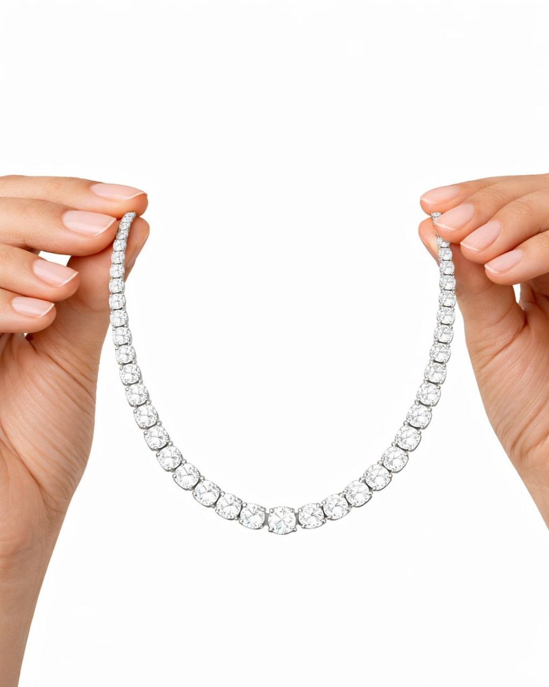 Premium Diamond-Look Crystal Necklace & Long Earrings Set – Gold Finish