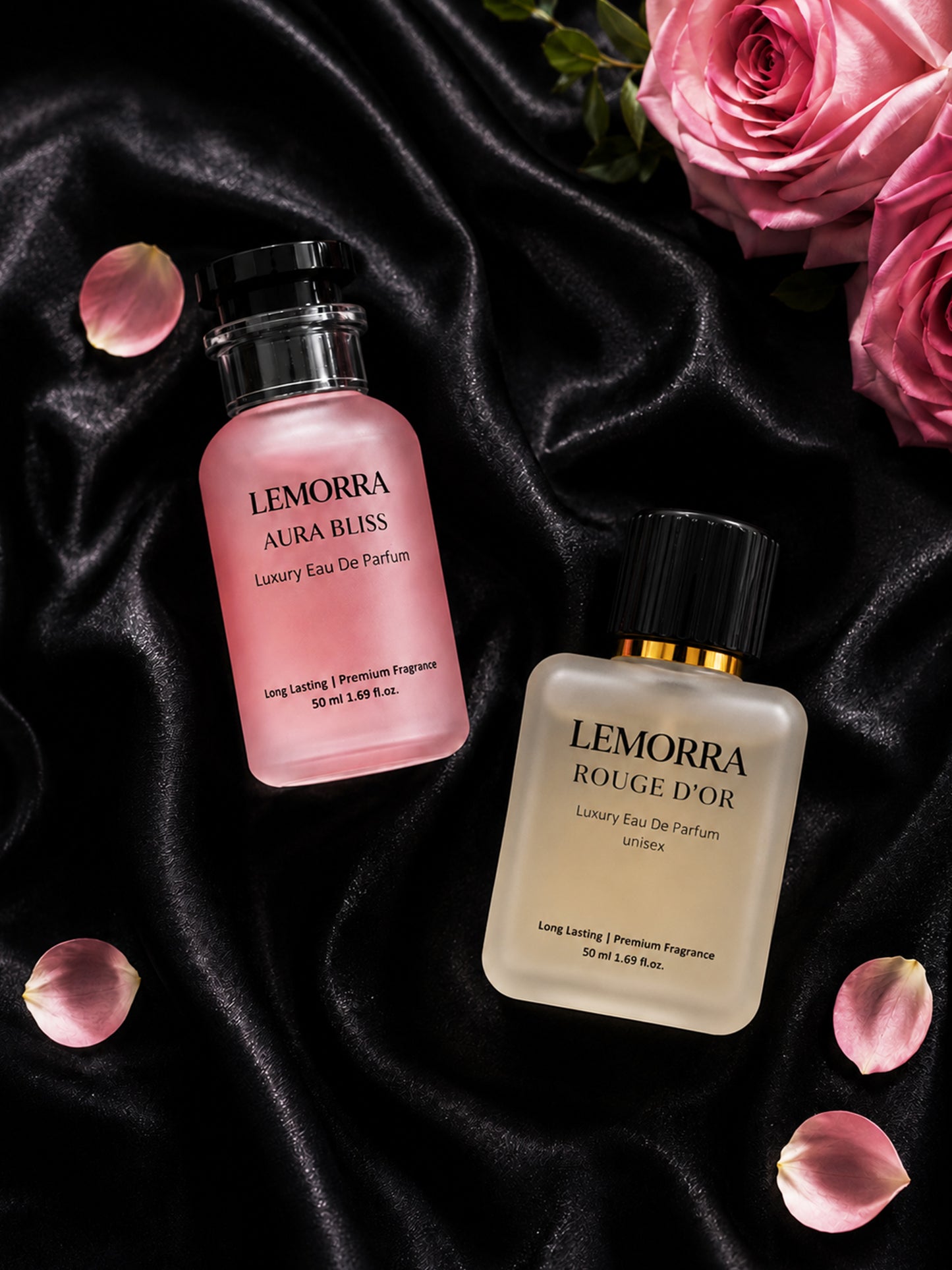 LEMORRA Luxury Perfume Combo Pack | Aura Bliss & Rouge D'Or Luxury| Long Lasting Unisex Eau de Parfum  -  100 ml (For Men & Women)