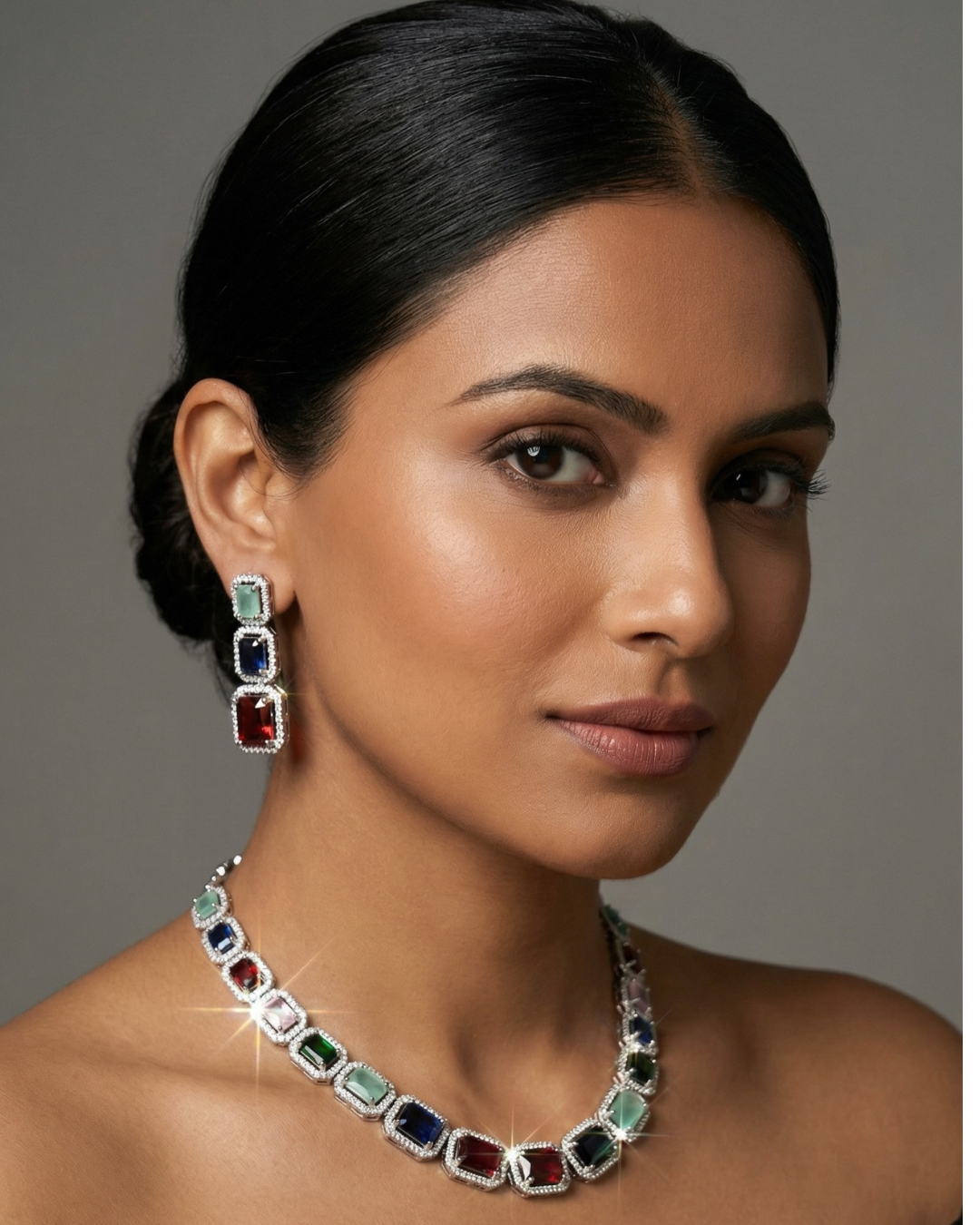 Stone Necklace Set for Women | Party, Wedding & Bridal Wear Artificial Jewellery | Multiple Colors Available