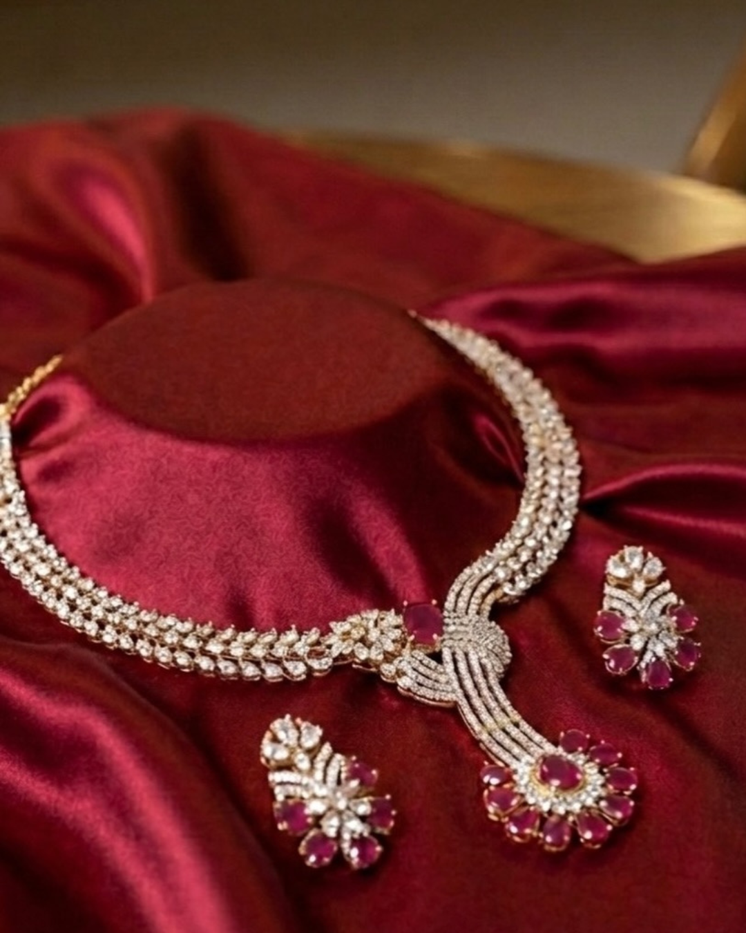 Fuchsia Glam and Adorned with Ruby-Studded Diamonds Set