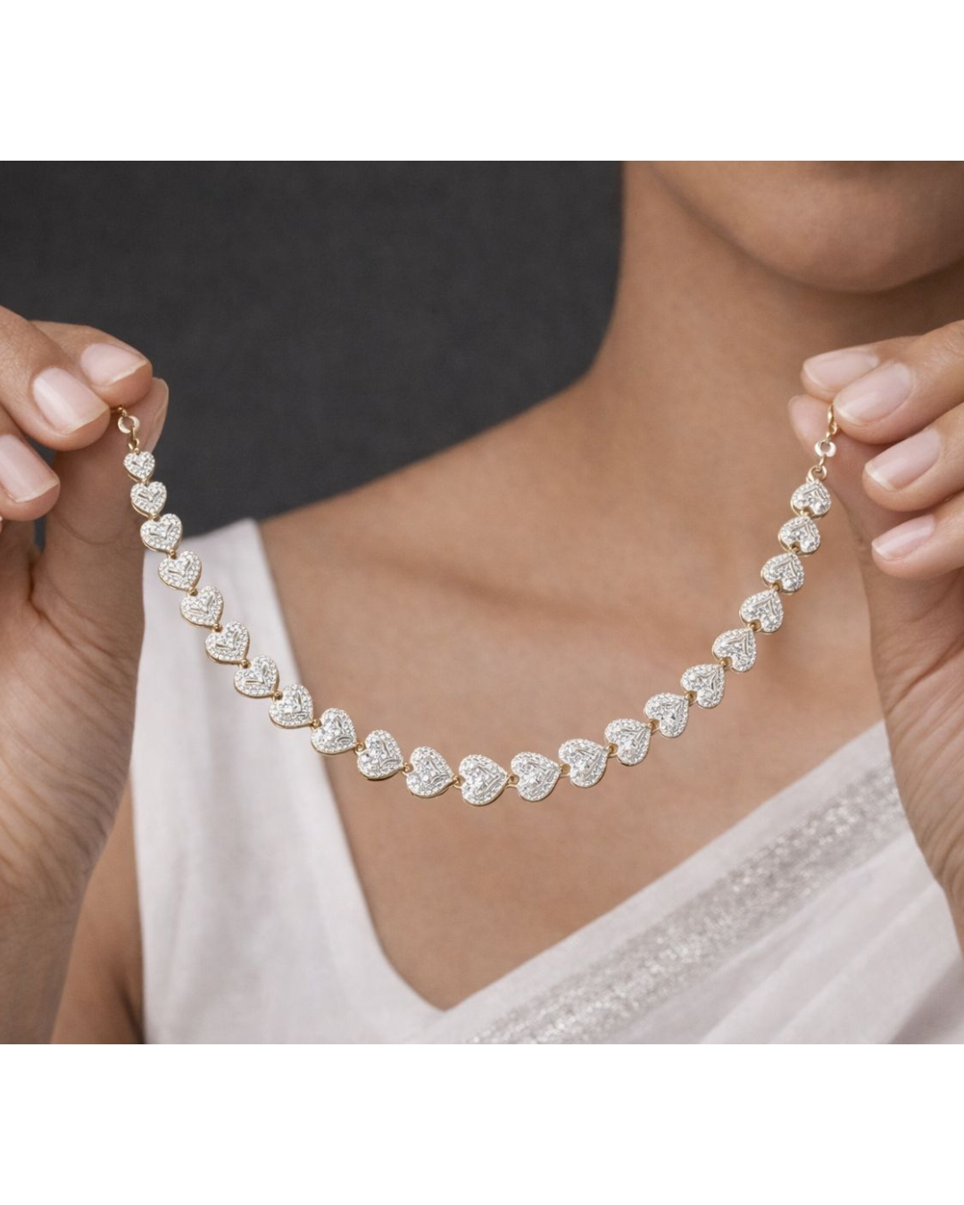 Luxury Heart Crystal Jewellery Set – Necklace, Earrings, Bracelet & Ring