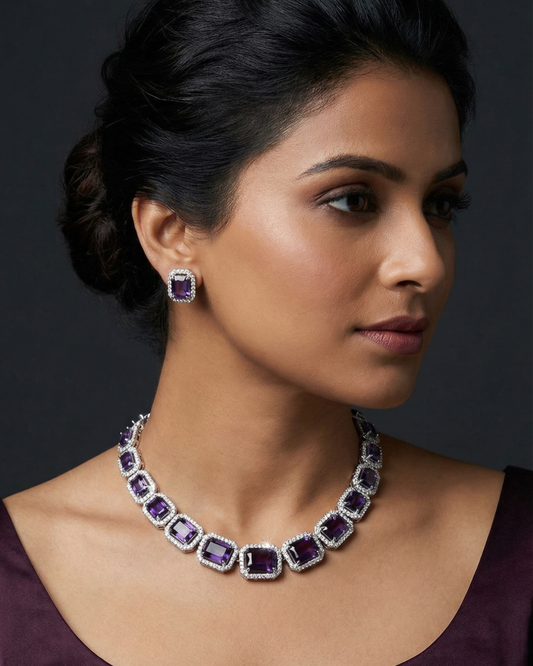 Stone Necklace Set for Women | Party, Wedding & Bridal Wear Artificial Jewellery | Multiple Colors Available